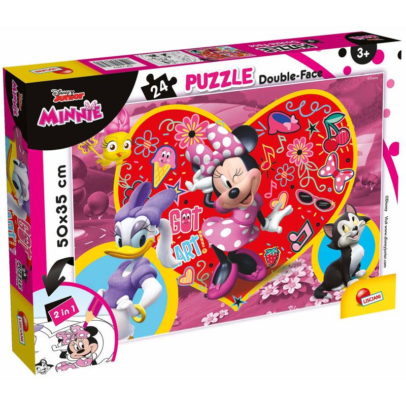 Lisciani 73979 Puzzle 2 in 1 Doppelseitig Plus ( 50 x 35 cm ) 24...