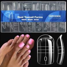150 st/ask Poly Gel Tånagel Kit Tå Dubbla Nagelformer Återanvändbart Poly Gel Nagel Kit För Tånagelförlängning Gel Press On Tånageltippar Poly Gel Tån - Genomskinlig