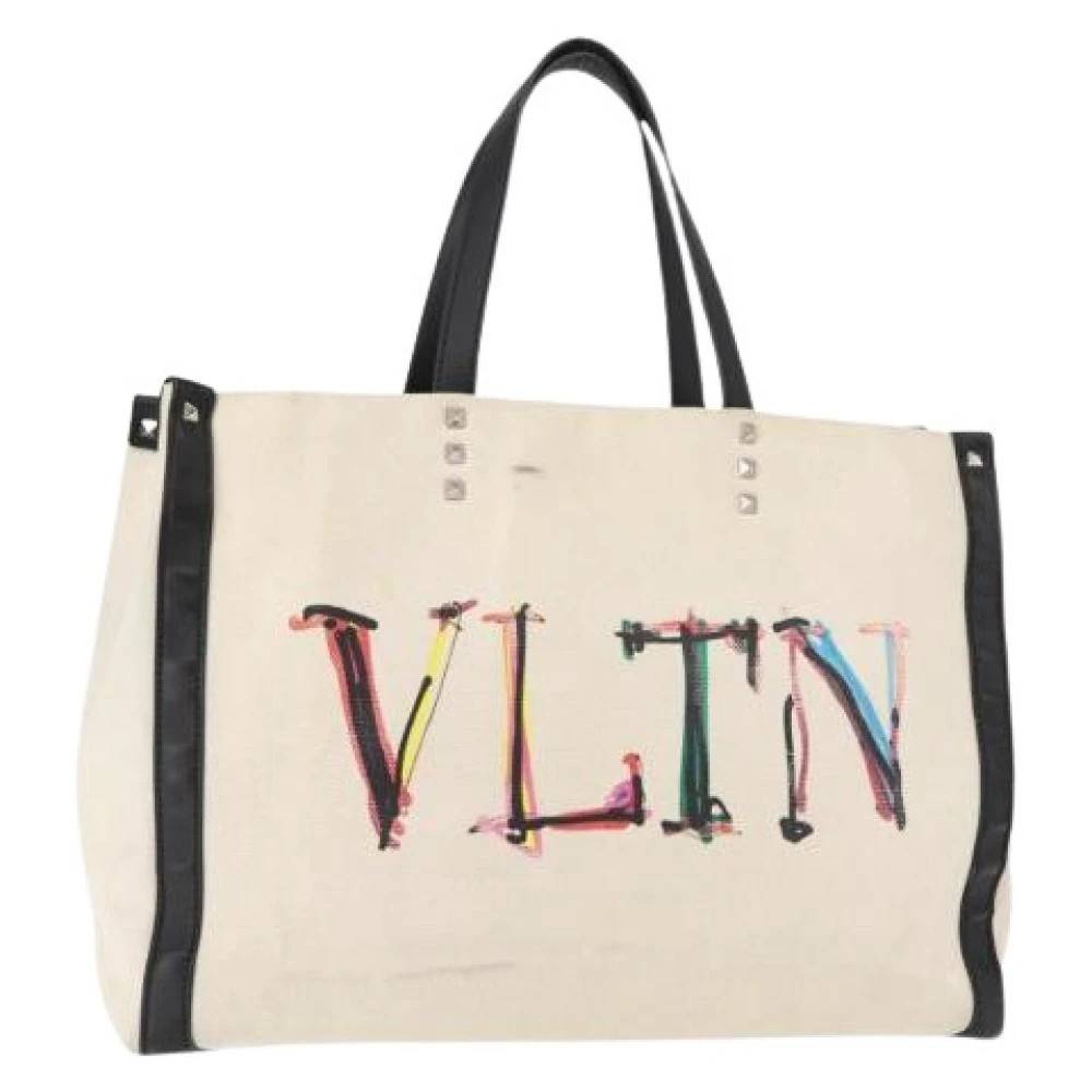 Valentino Vintage Pre-owned canvas håndtasker - Vintage - Dame - Hvid - ONE SIZE -