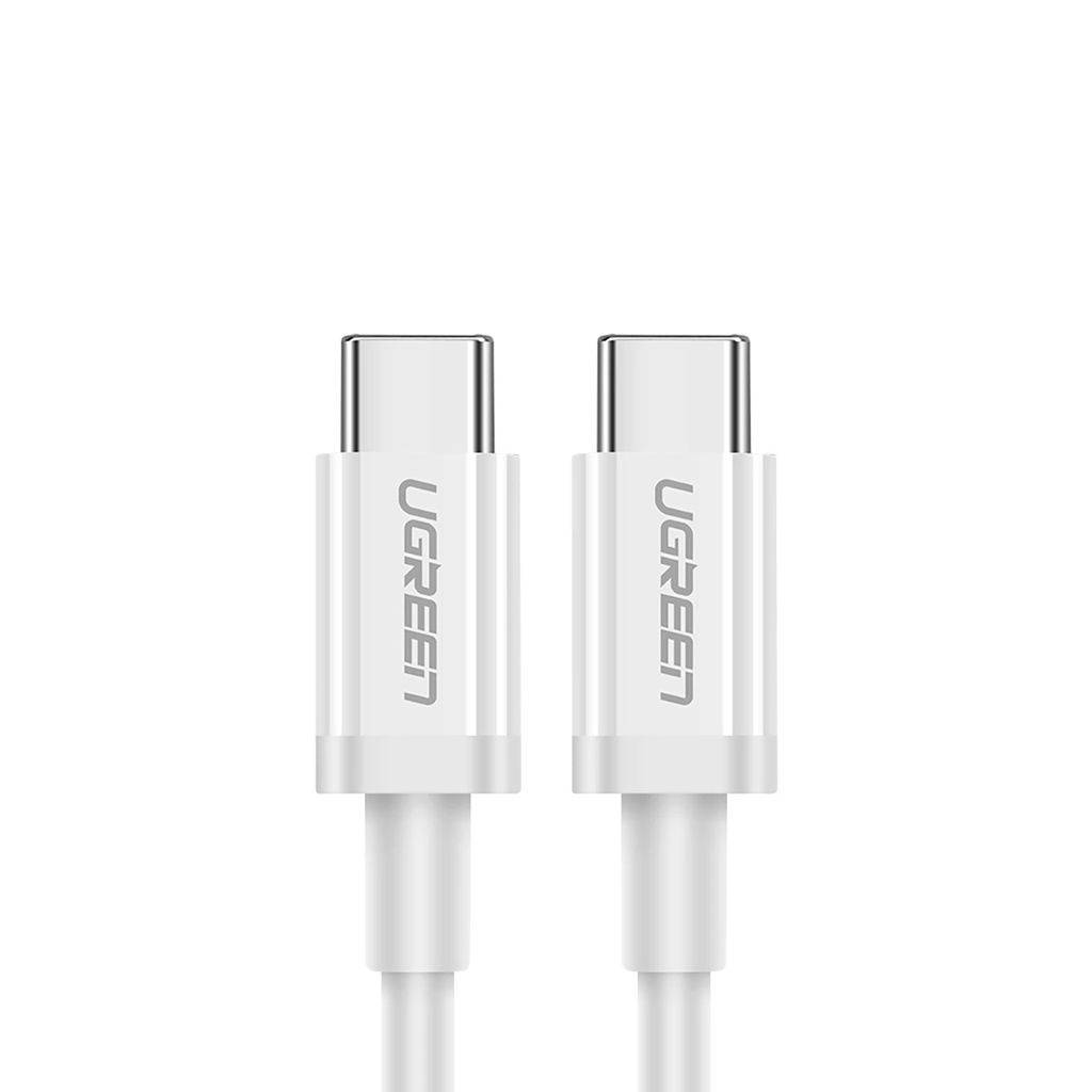 Ugreen USB-C till USB-C PD QC AFC-kabel, 0,5m - Vit