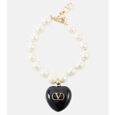 Valentino VLogo faux pearl bracelet - white - M
