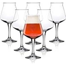 Rastal Teku 3.0 Tulpan hantverk ölglas – originalet, icke-kärnat, glas för smakande öl, italiensk tillverkad, 402,6 g, set med 6 pack