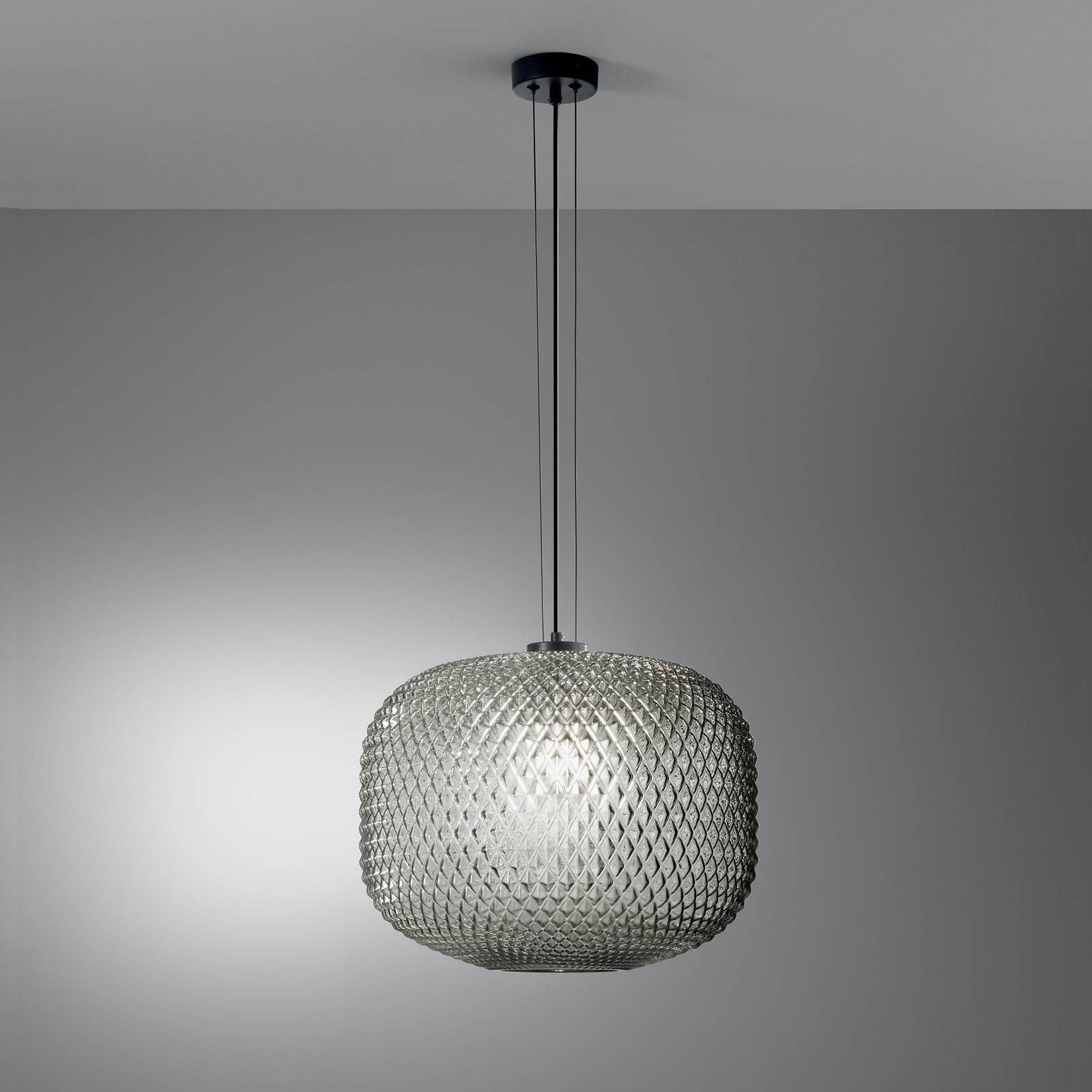 Luce Ambiente Design Hänglampa Ashford, dimbar, Aluminium / grå / zink, Vardagsrum / matsal, Glas, Pendellampa