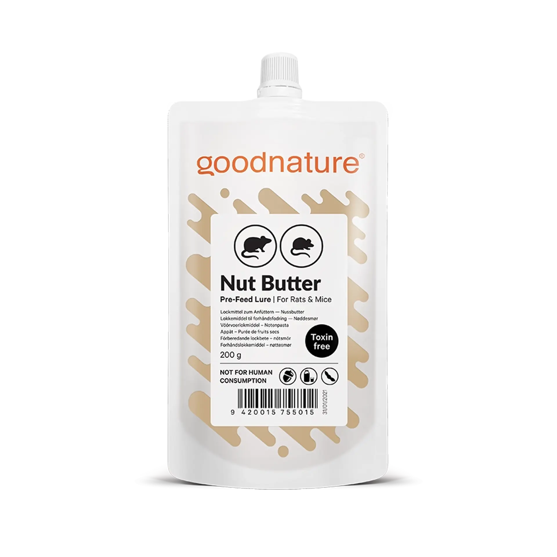 GoodNature Rottefælde - Musefælde - Lokkemad "Nøddesmør".