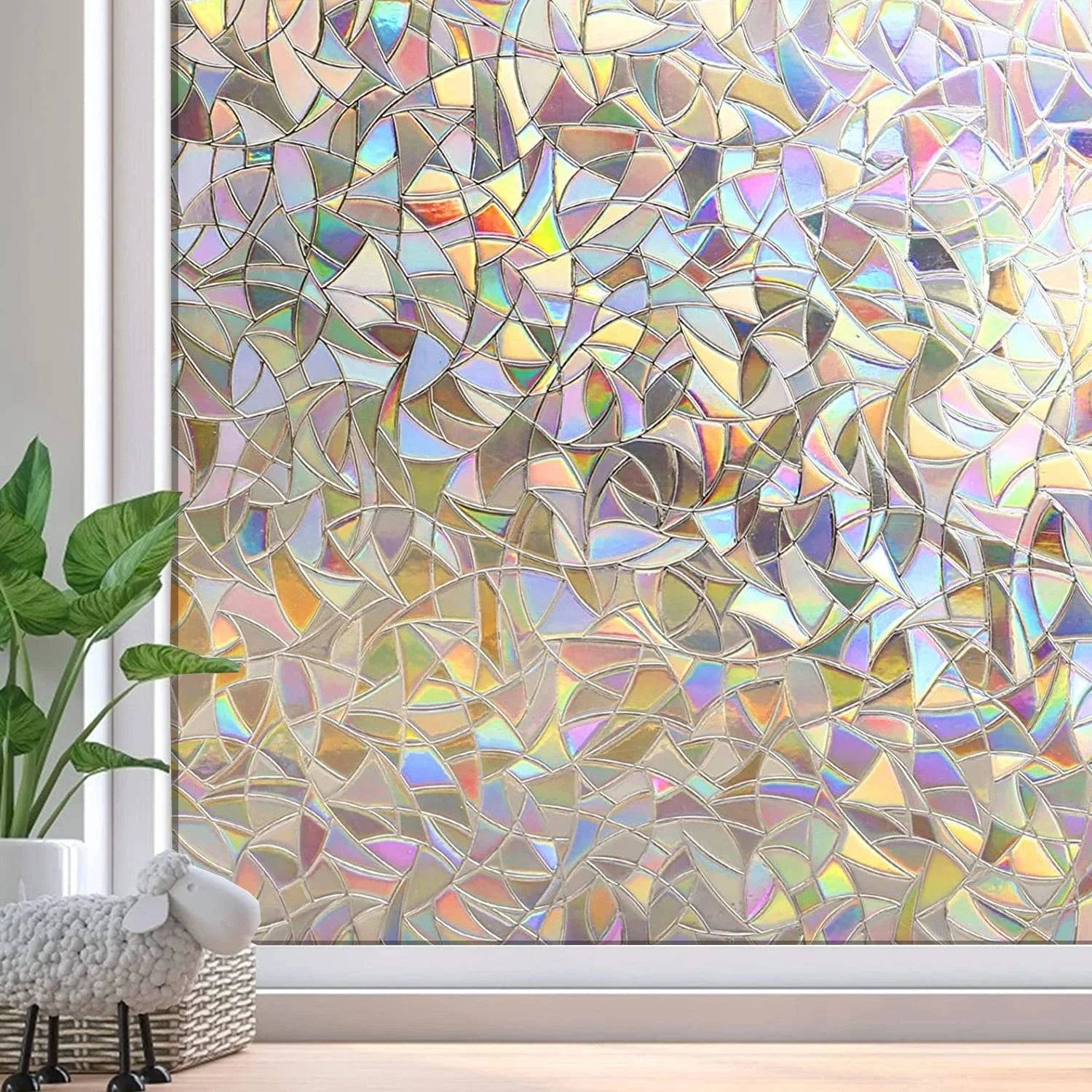 Fönsterfilm med holografiskt mosaikmönster - 45x500 cm