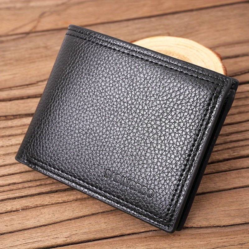 Men's Short License Card Holder Casual Pu Wallet