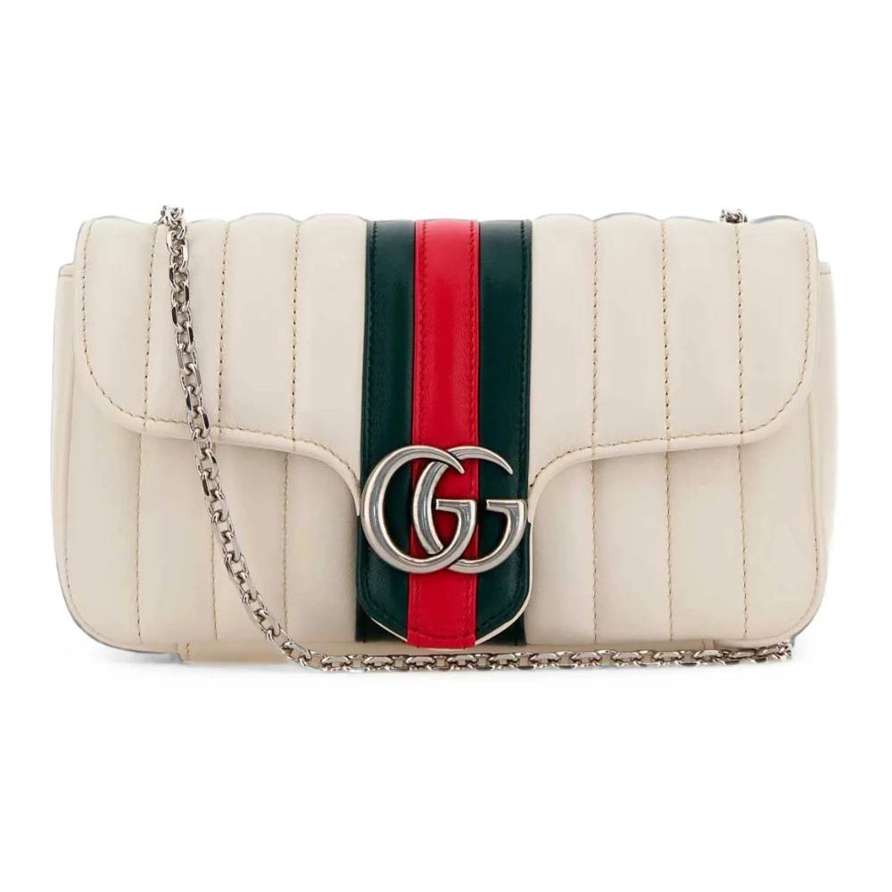 Gucci Jetset GG Marmont Mini Skuldertaske - Tasker - Dame - Hvid - ONE SIZE - Uld