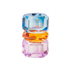 C'est bon Krystal lysestage violet/kobolt/rav 7,5x4,5x4,5 cm