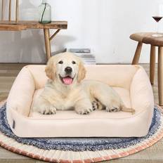 Happihausu Cat Dog All Seasons Warm Pet Cat Bed Fully Washable Bed, Bed, Mat, Mat, House, Kotatsu, Ped, Mesh, Breathable, (Beige, L)