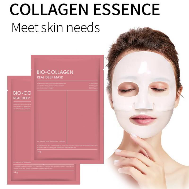 2 st/4 st Bio-Kollagen Riktig Djup Mask, Absorberas Snabbt Blir Transparent Klar, Återfuktande Anti Rynk Uppstramande Ansiktsmask