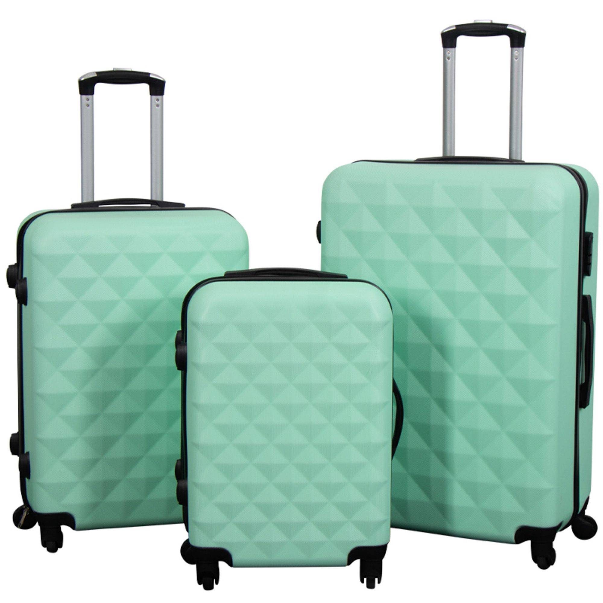 Kuffert tilbud - Sæt 3 stk. - Eksklusivt hardcase kuffertsæt tilbud - Diamant Turkis