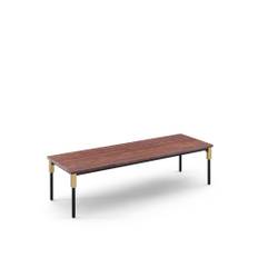 Arflex - Match Small Table 122 x 42 cm - Travertino Rosso - Soffbord - Bernhardt & Vella - Röd - Metall/Sten