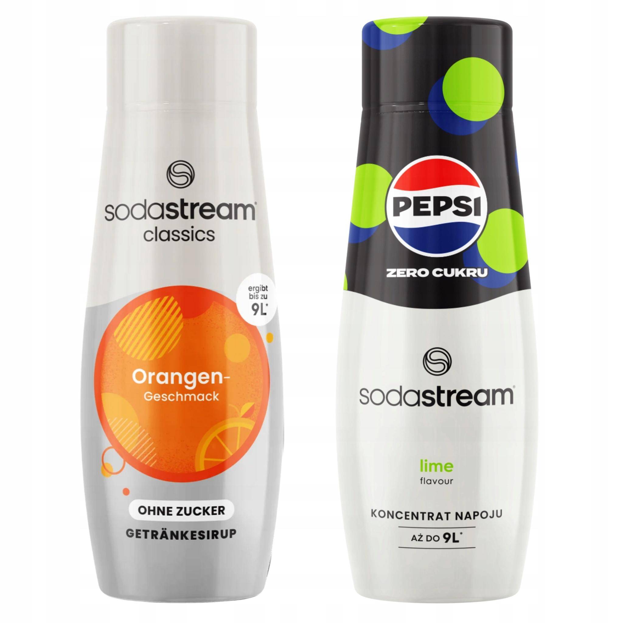 SodaStream Orange Zero Sugar-Free Orange + Pepsi Max Lime Syrups