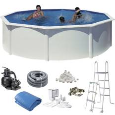 GRE swimmingpool, rund Ø4,60 x 1,20 m - hvid - PoolOasen