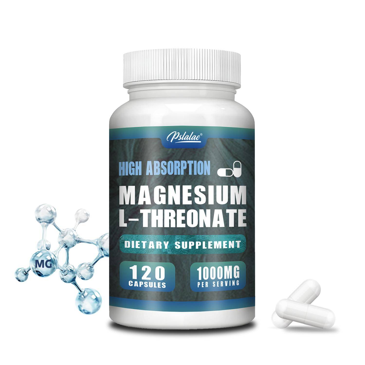 Magnesium L-Threonate Capsules 120 Count 1000mg — Mineral Support, Daily Wellness, Nutritional Support