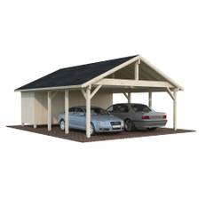 Palmako Robert carport med redskabsrum grundbehandlet transparent 40,6 m2