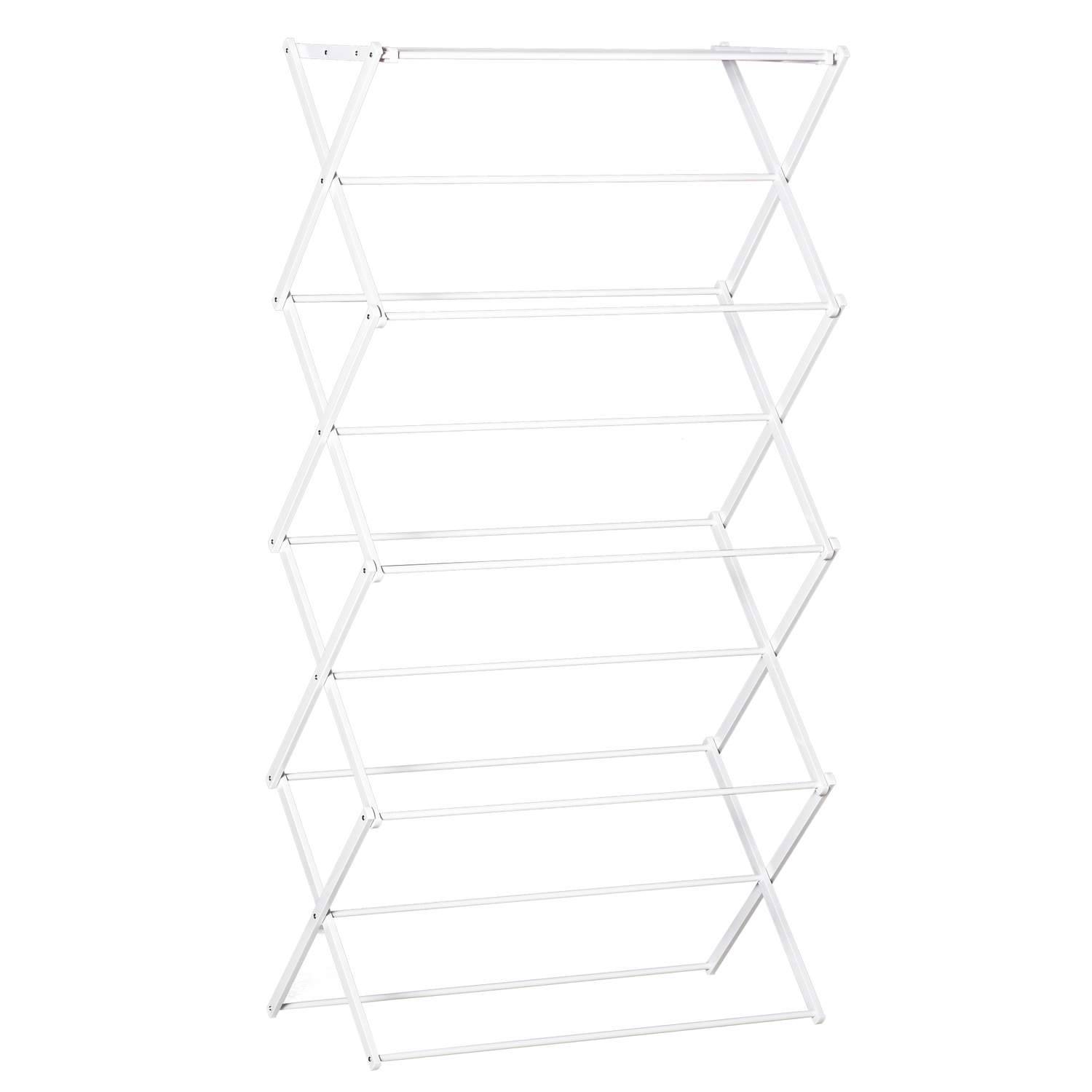 Hopfällbar Klädställning 8 Nivåer Vit 74x35x144cm