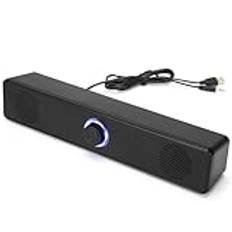 Sctecoau PC Soundbar Trådbunden Högtalare USB-Driven Soundbar för TV PC Laptop Gaming Hemmabioljudsystem
