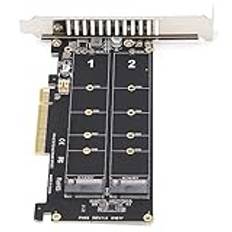 Dubbel M.2 NVME SSD Till PCIe X8 M Key Hard Drive Converter Reader Expansion Card, M.2 NVME Till PCIe 3.0 4.0 Adapter, NVME SSD Till PCIe Expansion Adapter Card (ph45)