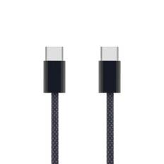 Linocell Flätad USB-C- till USB-C-kabel Svart 2 m