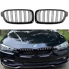 ABS F30 grill, njurgaller fram för 2012–2018 BMW 3-serien F30 F31 F35 320i 328i 328d 330i 335i (dubbla lager glänsande svarta grillar, 2 st)
