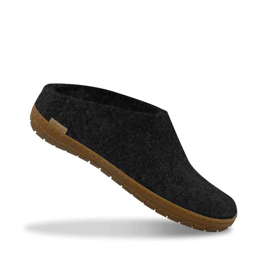 Glerups Tøffel m. gummisål - koksgrå (unisex) 41
