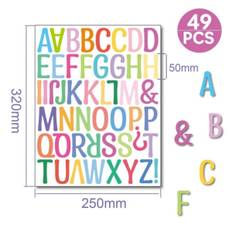 Alfabet wallsticker med farverige bogstaver. Store bogstaver. A til Z.