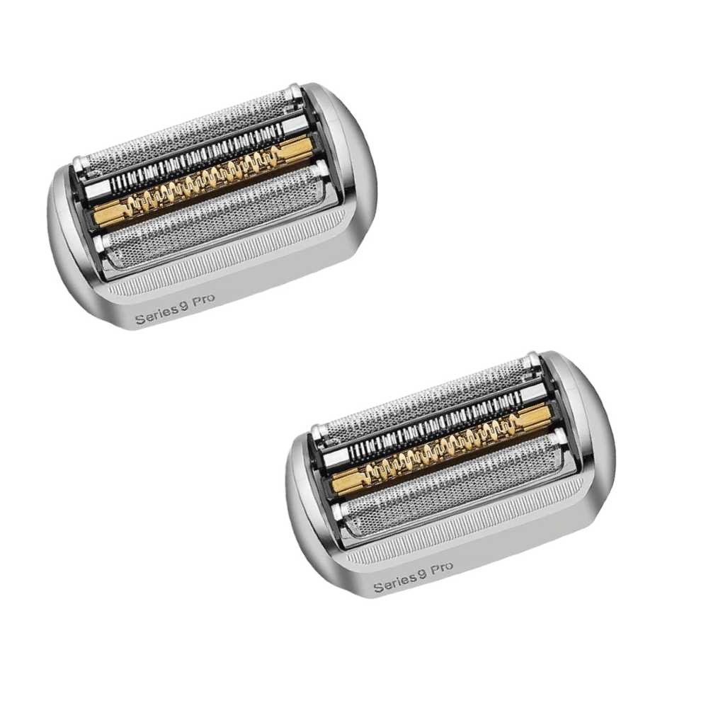 2 st. Braun elektriska rakhuvud reservdel 94M, kompatibel med Series 9 Pro och Series 9 herrrakapparater, silver