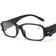 Multistyrka läsglasögon led man kvinna unisex glasögon glasögon dioptriförstoringsglas lyser upp nattsyntesglasögon - 1.5x