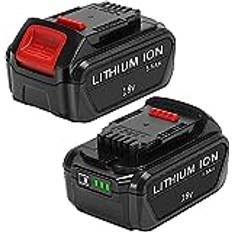 KUNLUN 2X DCB184 18V 5,5Ah Li-ION-batteri för Dewalt 18V DCB184B-XJ DCB200 DCB180 DCB181 DCB182 DCB183 DCB185 DCB201, kompatibelt med 18 V dewalt verktyg passar original dewalt laddare