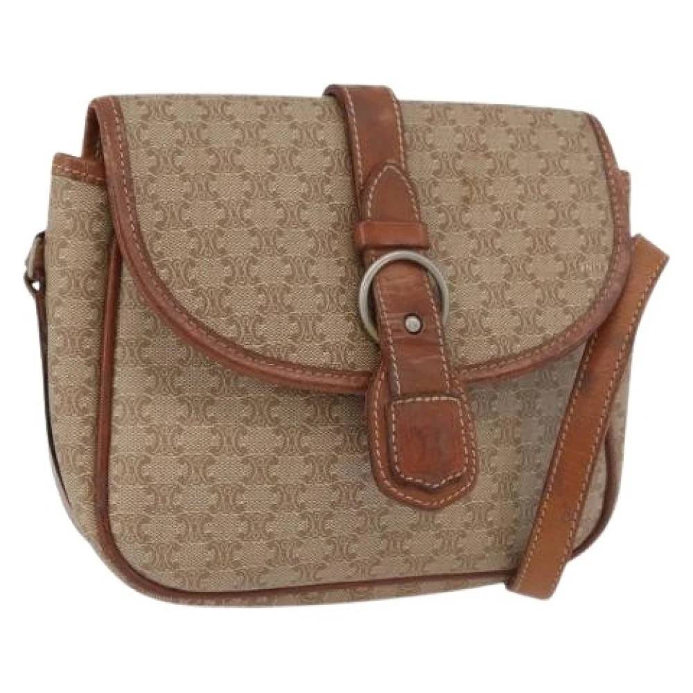 Celine Vintage Pre-owned Canvas Skuldertaske - Vintage - Dame - Beige - ONE SIZE - Uld