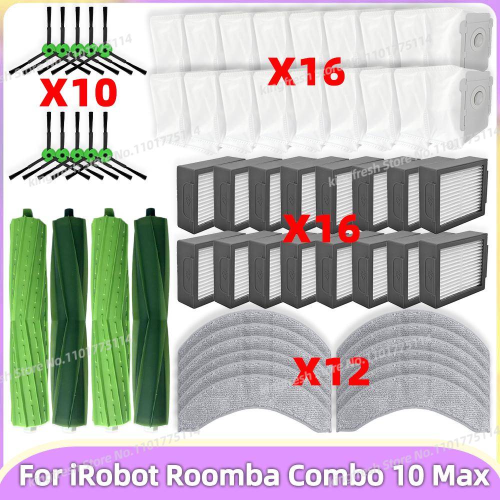 Passar iRobot Roomba Combo 10 Max, iRobot Roomba COMBO J7+ / J9+ Dammsugardelar Huvudborste Sidoborste Filter Moppdynor Dammpåse