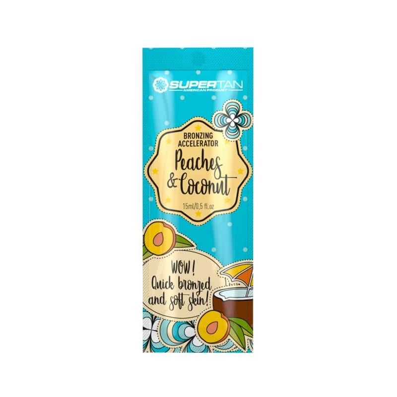 Peaches Coconut bronzing accelerator lotion – SuperTan 15ml