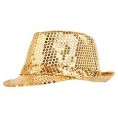 Guldhatt Trilby Paljetter - One-Size