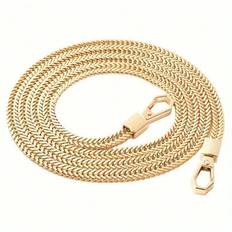 Fox Tail Chain Axelväska Rem Metall Kedjelänk 47 Inch Snake Bone Handväska Modetillbehör För Kvinnor Väska Charm Platt Handväska Kedja Metal Bag Rem - Guld (23,6 tum,47 tum)