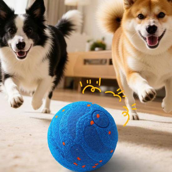 Smart Interaktiv Hundboll Automatisk Boll Leksak 3 Rörliga Studsande Rullande Leksätt USB Uppladdningsbar Vattentät blå