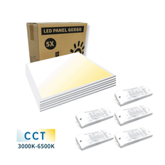 LED Panel 60x60 | 5-Pak | CCT | 3200lm | 32W | SMART | Zigbee | Hvid
