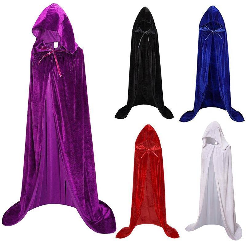 Trollkarlskostym Halloween Cosplay Medeltidamunkrock Prästkostym Antik Klädsel Kristet Kostymkappa Halloween cm blue