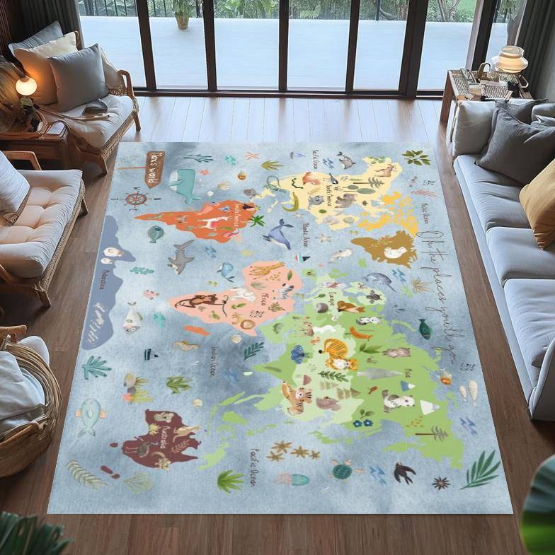 World Map Rugs Large World Map Rug World Atlas Rugs Map Rugs Hallway Rug Cool Rug Entryway Rug Pattern Rug Outdoor Rug 40x60cm