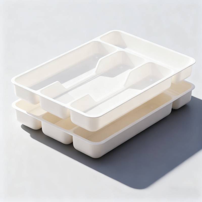 2pcs Drawer Dish Tray, 4-compartment Dish Organizer, Kitchen Drawer Storage, Suitable For Spoons/forks, Kitchen Countertop Spoon Organizer, Kitchen Dish Organizer, Dish Rack, Spoon Rack