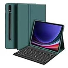 Tangentbord Fodral för Samsung Galaxy Tab Galaxy Tab S8+/S8 Plus 2022 12.4 tum (SM-X800/SM-X806),Slim Cover med avtagbart Bluetooth 5.0 tangentbord med S Pen-hållare