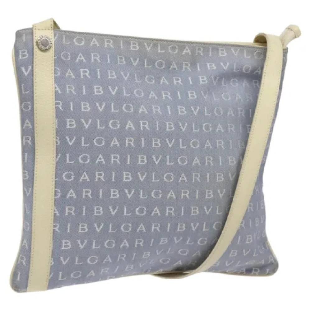 Bvlgari Vintage Pre-owned nylon skuldertasker - Vintage - Dame - Blå - ONE SIZE - Uld
