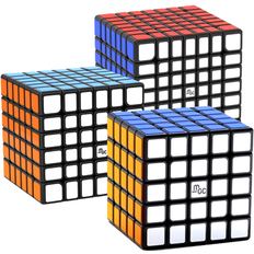 YJ MGC 5x5, 6x6, 7x7 Magnetic Bundle Black - 3 Magic Cubes - Rubiks Kub