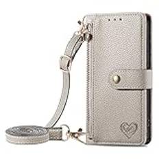 HUANGTAOLI Crossbody blixtlåsficka plånbok telefonfodral för Samsung Galaxy A51 4G Dual SIM (SM-A515F/DS,SM-A515F/DSM,SM-A515F/DSN, SM-A515F/DST)