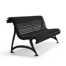 Byarums Bruk - Sofa Jujol - Grålakeret Furu/Sortlakeret Aluminium - Udendørs sofaer - Mårten Cyrén