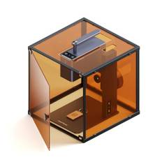 LaserPecker 2 (Basic) Laser Graviermaschine mit Lasegehäuse Schutzabdeckung 60W, 600mm/s Lasergravur Maschine 0.05mm Punkt Präzis 5W Laserschneider Laser Gravur Gerätn, für Holz Leder Acryl Edelstahl