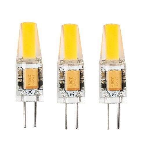 3 x LED Stiftpære G4, 1,5W, 12V DC, COB, varm/neutral-hvid 2700K Varm-hvid lys