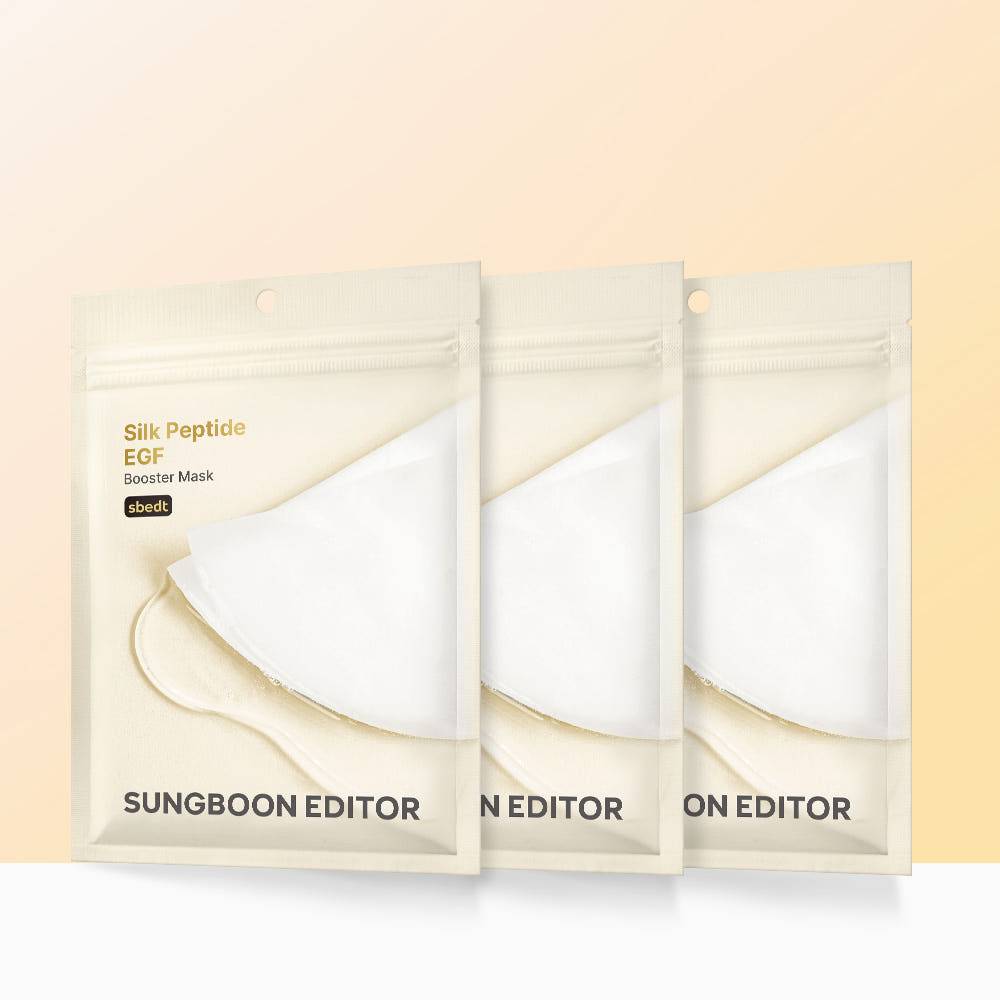 SUNGBOON EDITOR Silkespeptid EGF Booster Mask 7 Ark Koreansk Uppstramande & Elastisk Ansiktsmask i Ark