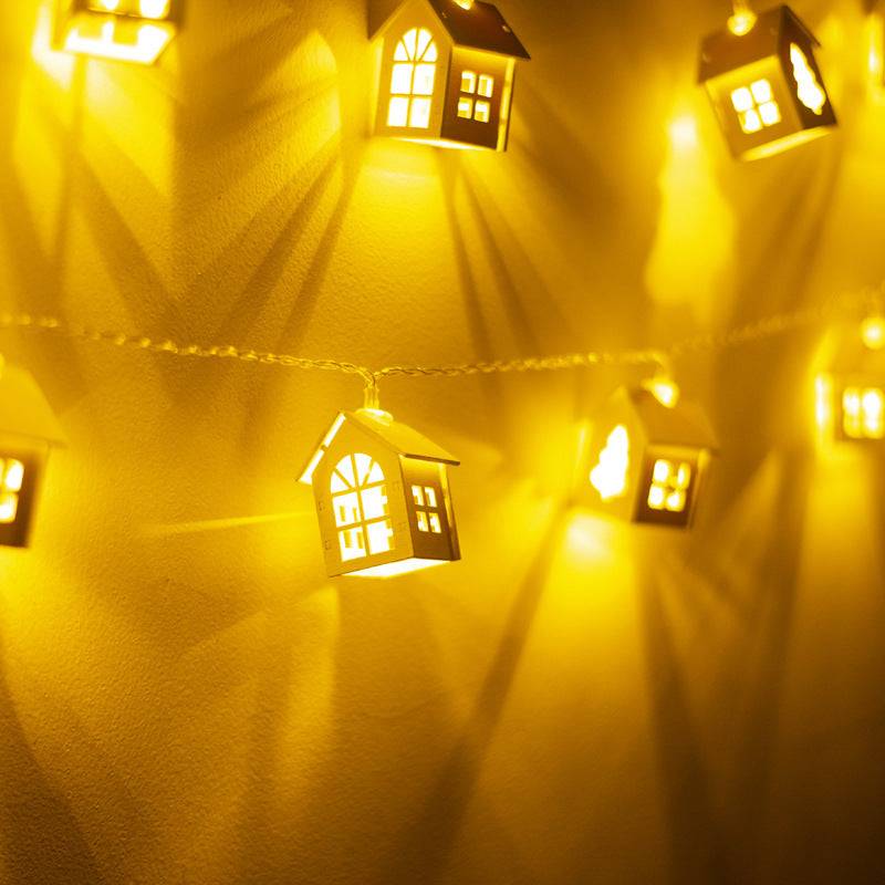New House Shape LED String Lights Christmas Decoration String Lights Halloween Small Lanterns Flashing Lights String Lights - Warm White / 1.5meters 10lamp