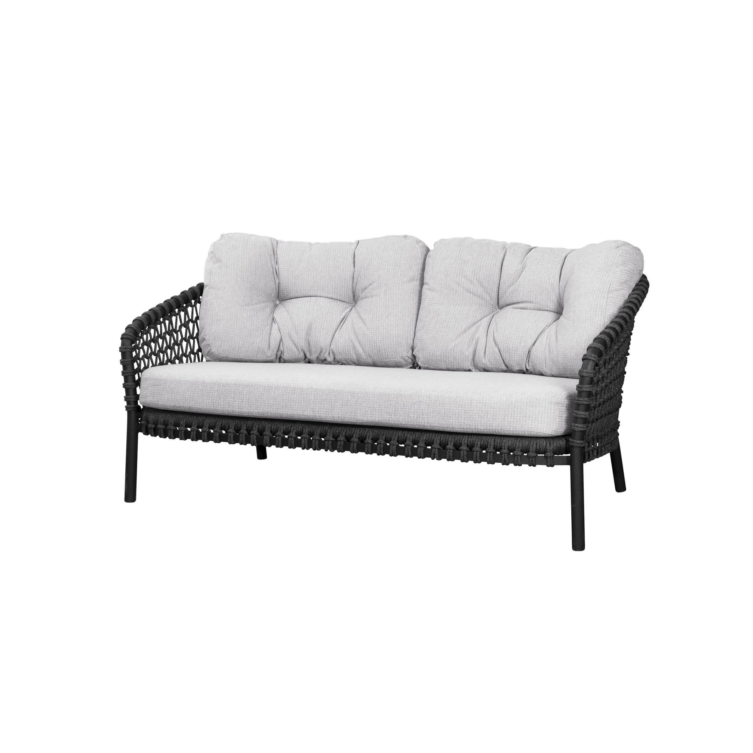 Ocean Large 2-pers. Soft Rope Sofa Link White grey.